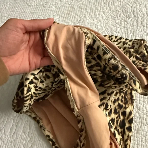 J.Crew Ruched One Piece Halter Swimsuit in Cheetah Print - Picture 5 of 6